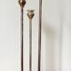 CANDLE HOLDER 3 Lights METAL Patinated Chrome