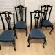 4 black lacquered chairs, 1970s