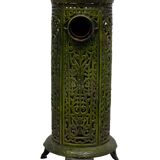 19th Century French Green Enameled Cast Iron Heater Stove