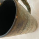 Vase with handle glazed sandstone blue and brown