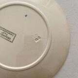 4 assiettes à dessert terre de fer « Géranium » Sarreguemines