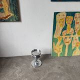 Brushed stainless steel console pedestal 1970