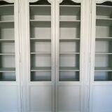 Paires de portes grillagées anciennes en bois de chêne pour armoire