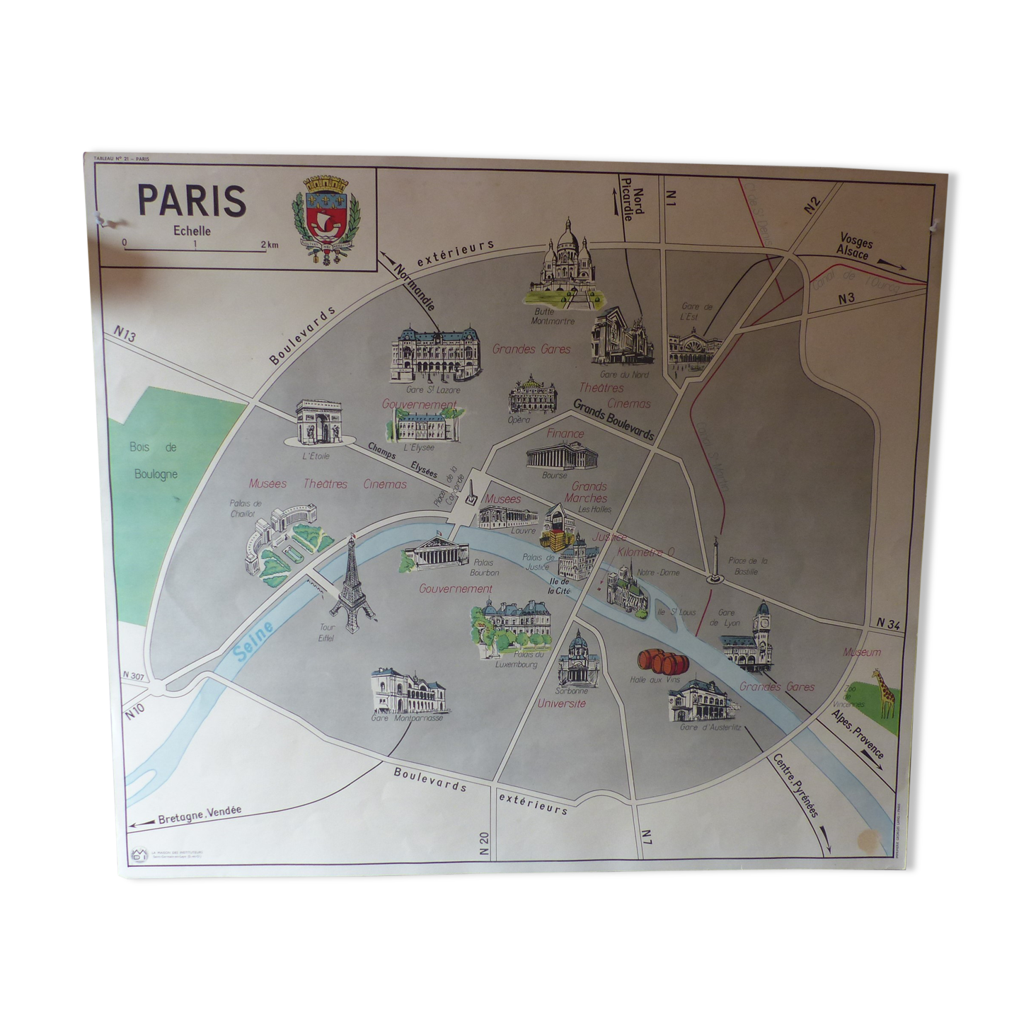 Carte de Paris et region Parisienne ancienne