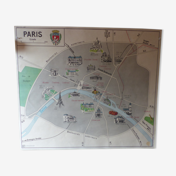 Map of Paris and ancient Parisian region