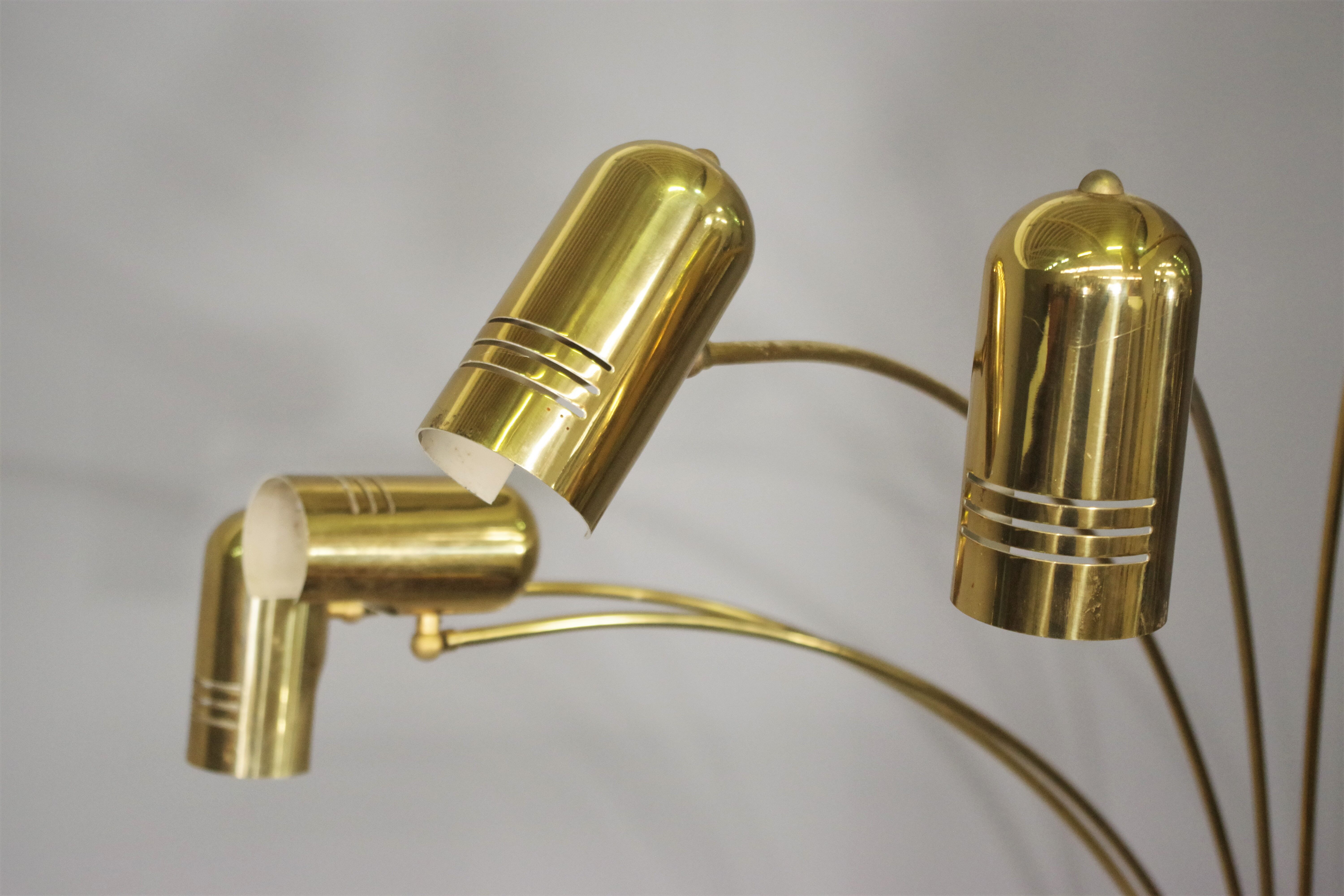 Brass floor chandelier, 70s