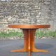 Round wooden table with 3 extensions, table with central star foot, dining table, living room table