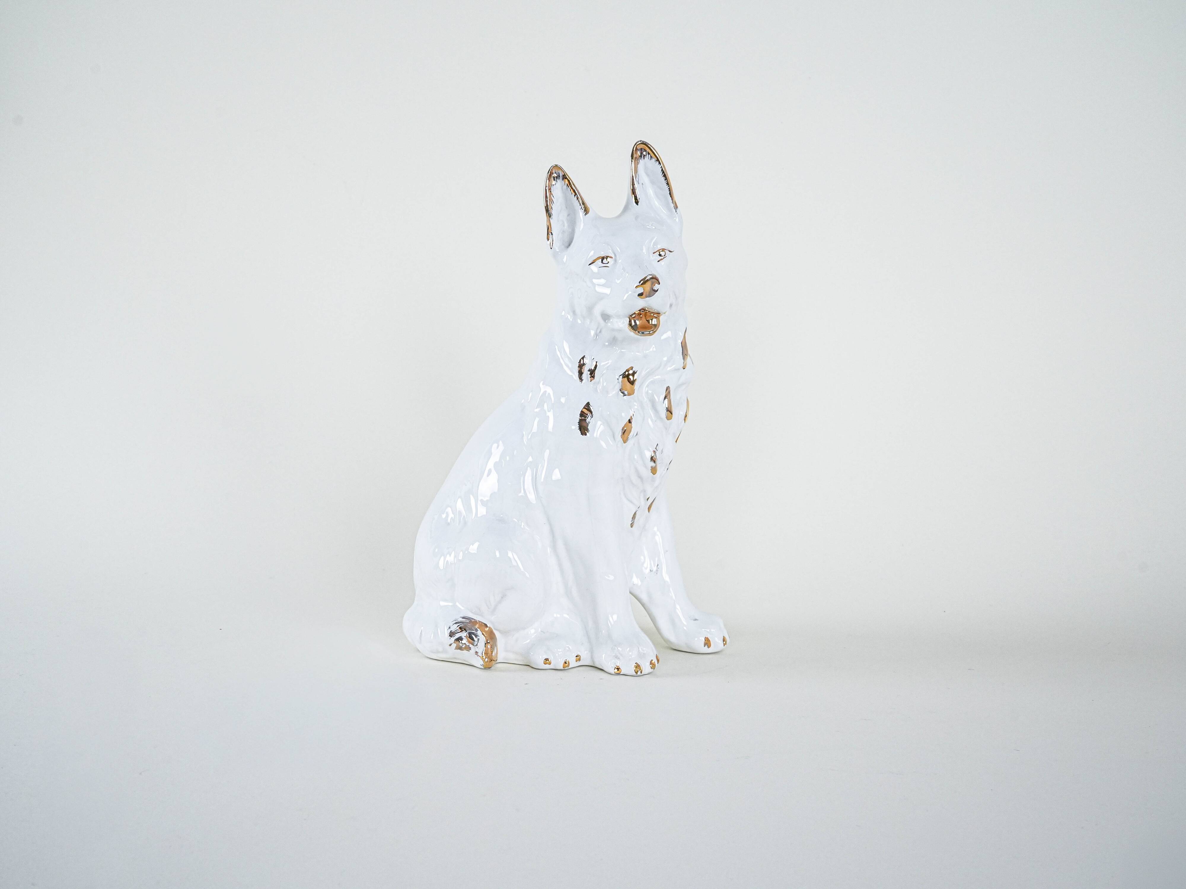 Porcelain dog figurine, 1960s, made in Europe