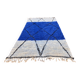 Cobalt and ecru Beni Ouarain rug in wool – 250 x 150 cm