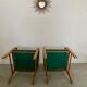 2 armchairs bridge vintage year 50 wood and vinyl