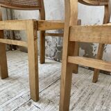 Pair of Baumann chairs beech and cannage
