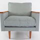 Blue houndstooth square armchairs