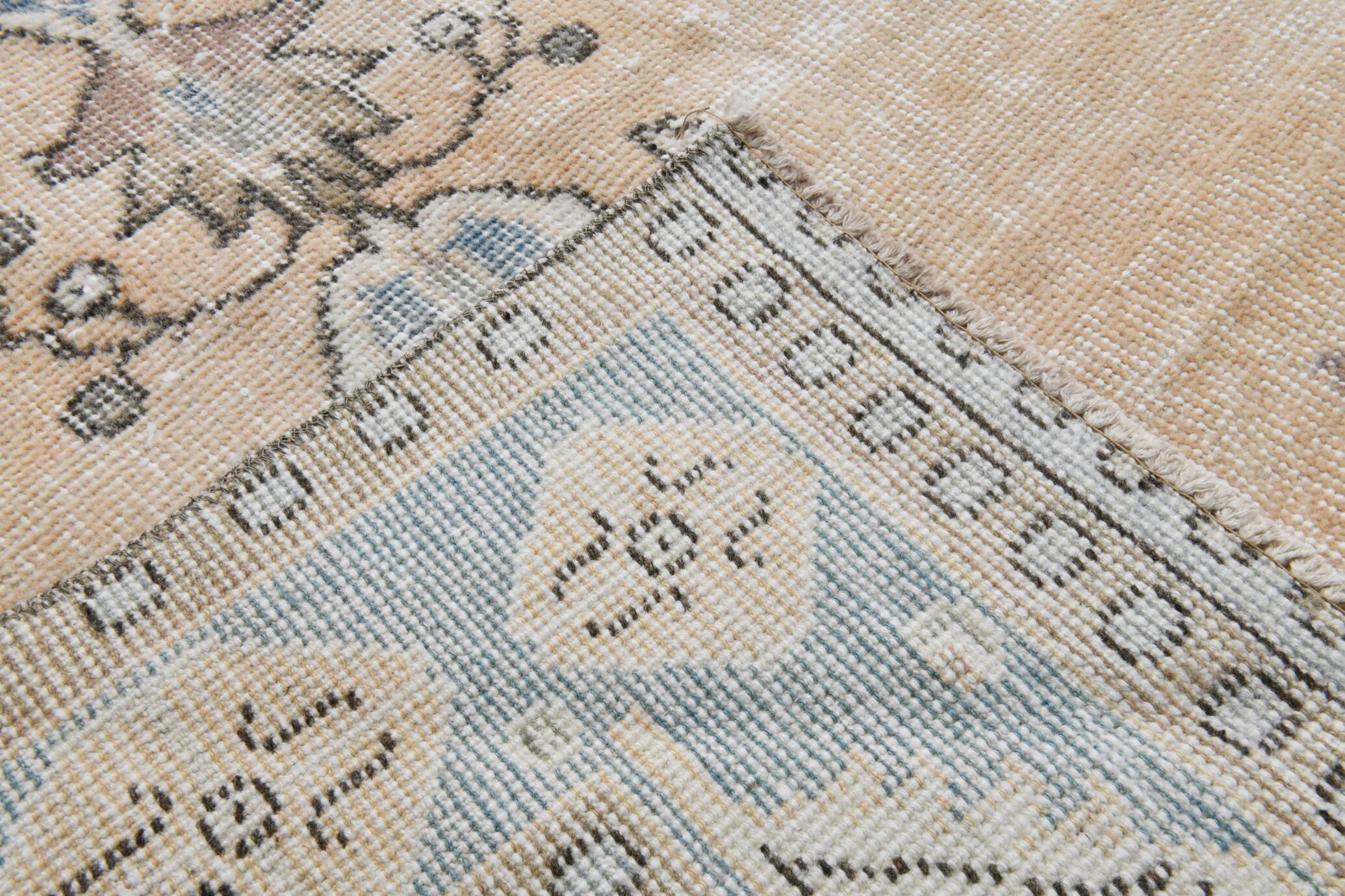 6x10 Pale Orange & Blue Vintage Rug 192x314Cm SK 21428