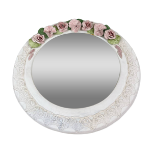 Miroir couronne de fleurs