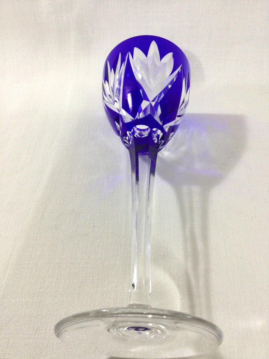 Set of 5 Rhine Roemer wine glasses in Saint-Louis crystal model Monaco