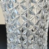 Large Tulipier Vase in cut Bohemian crystal. Star/diamond patterns. High 26 cm