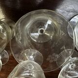Art Nouveau Set of 32 Crystal Glasses - Engraved and Frosted Floral Pattern