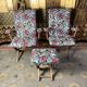 Pair of poly comfort armchairs and 1 footrest