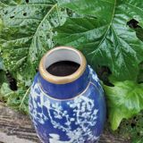 Blue Limoges porcelain vase