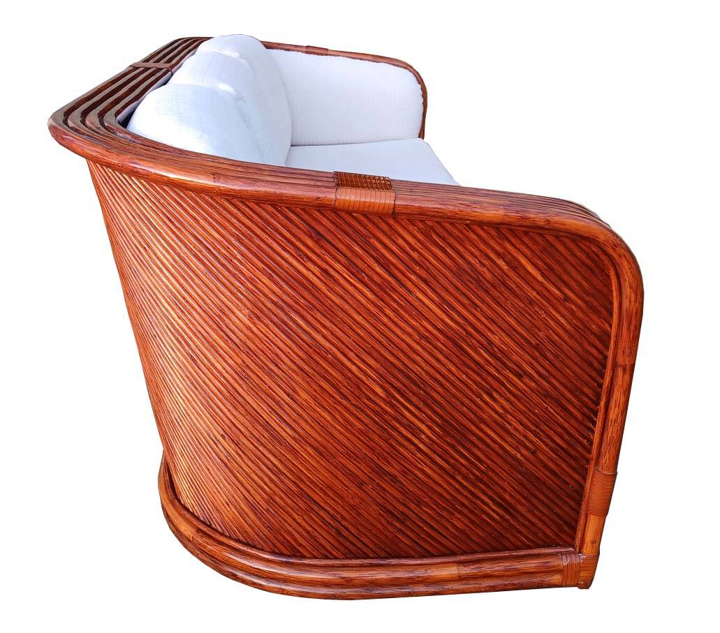 Canapé en bambou et rotin par Maugrion pour Roche Bobois