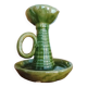 vintage green enameled ceramic candle holder