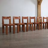 Set of 6 Pierre Chapo S11 Dining Chairs, France, 1960s