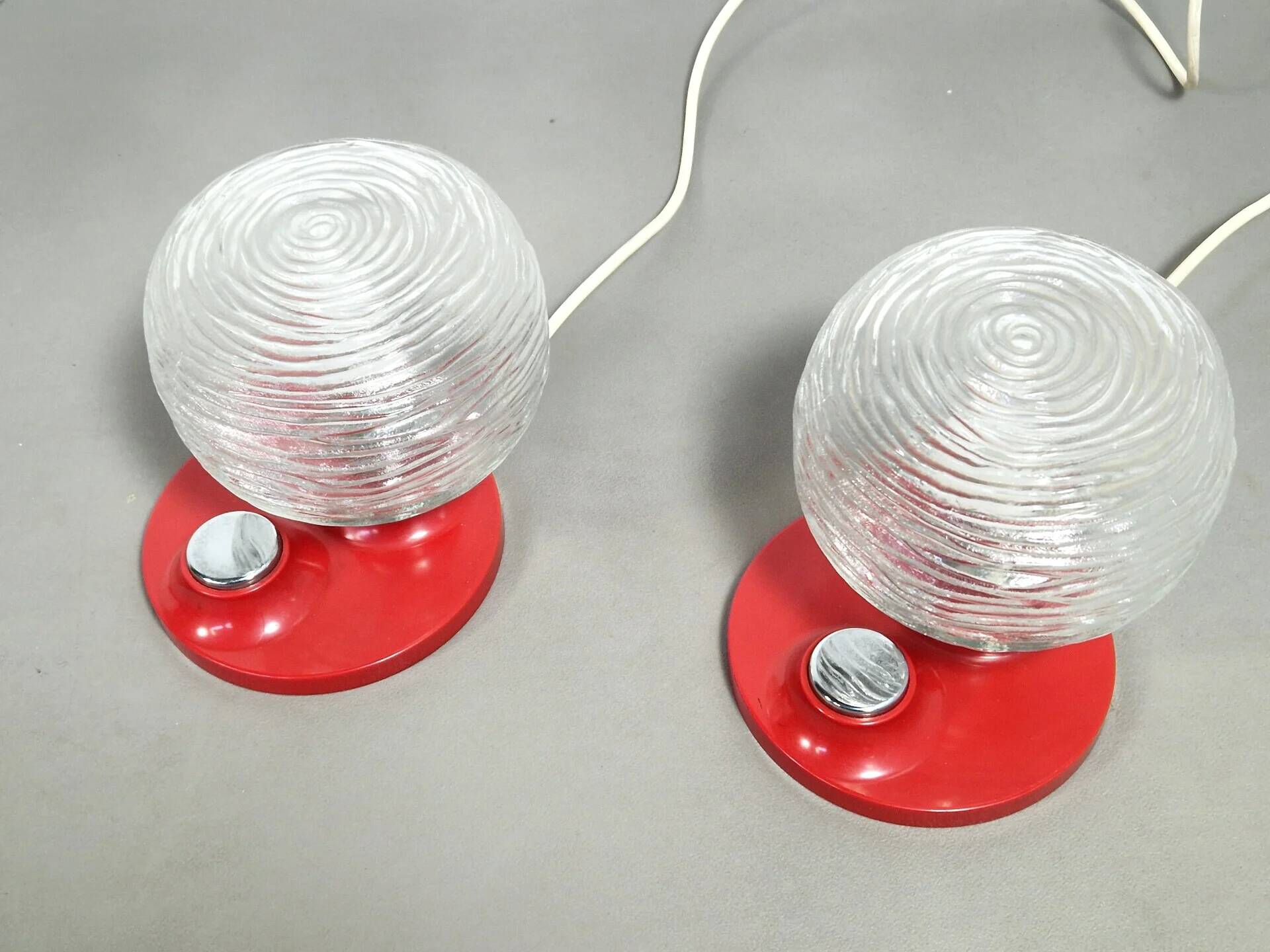 Pair of Hillebrand Space Age bedside lights, 1970s