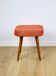 Orange terracotta square vintage stool PRL 1970s