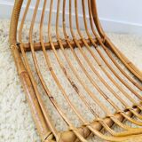 Vintage rattan log holder