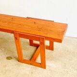 Edvin Helseth pine bench model Trybo, for the Trysil ski resort, Norway, 1964