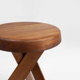 Iconic Pierre Chapo model S31 stool in elm wood, France 1974