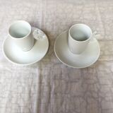 Duo de tasses et sous tasses à café S&P en porcelaine blanche