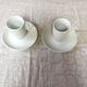 Duo of cups and under cups with white porcelain coffee S-P