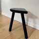 Antique cowherd plant stool / milking / close navy blue tripod