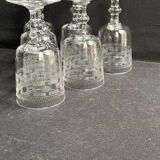 6 Baccarat port glasses engraving 3458