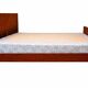 Varnished wooden bed with mattress base