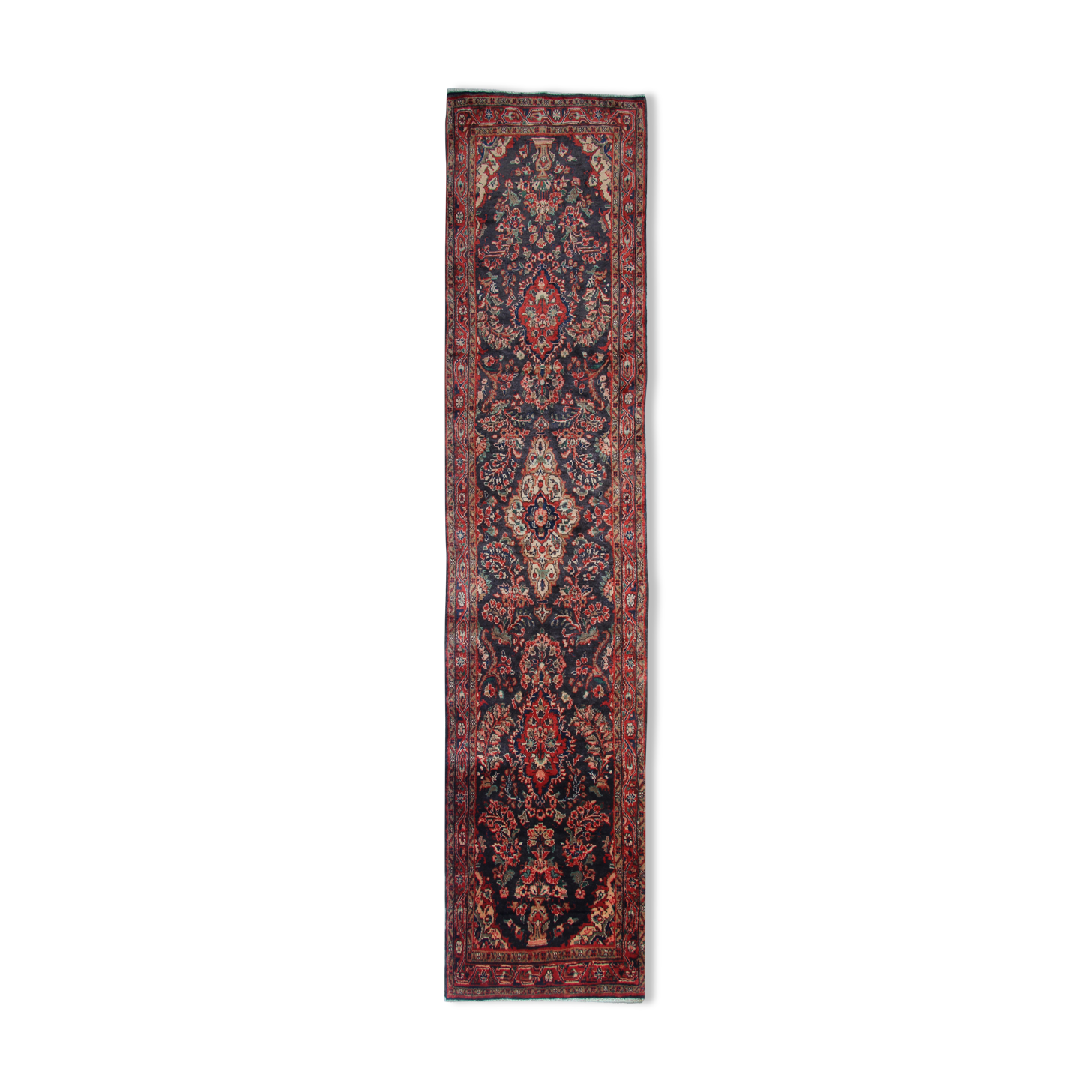 Traditional vintage Sarough runner rug 85x365cm