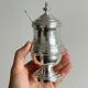 Mustard pot, sugar bowl in silver-plated metal