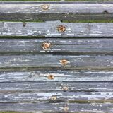 Garden bench wood and feet white patina iron