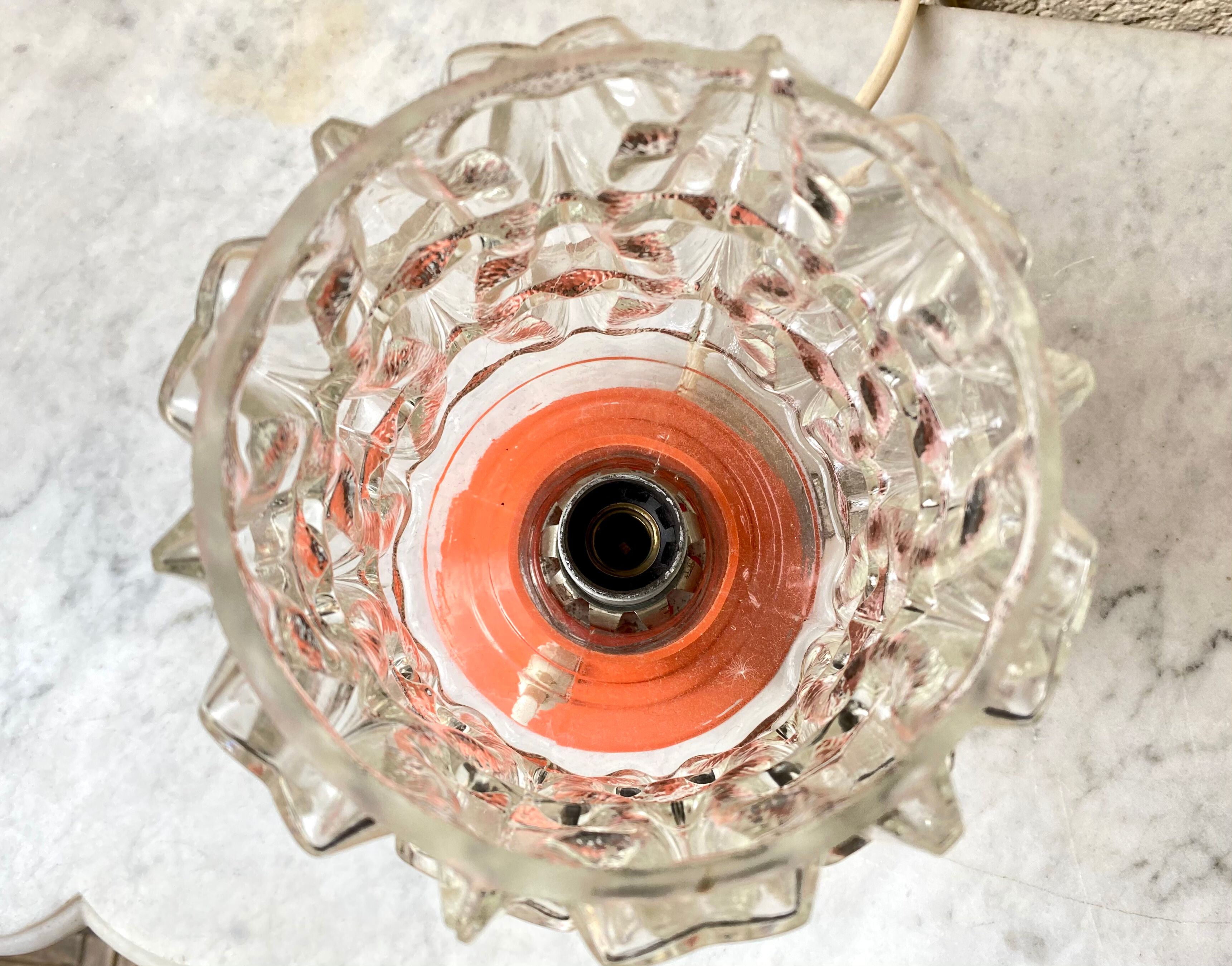 Vintage bedside lamp 70s Graewe orange