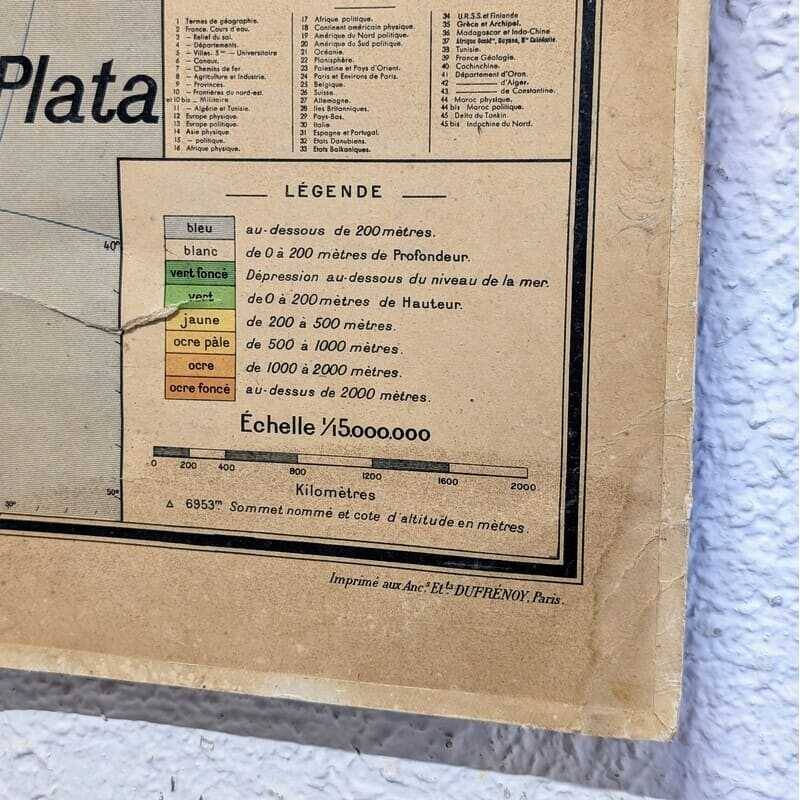 Carte scolaire Vidal Lablache - Continent Américain