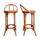2 rattan and canning bar high chairs