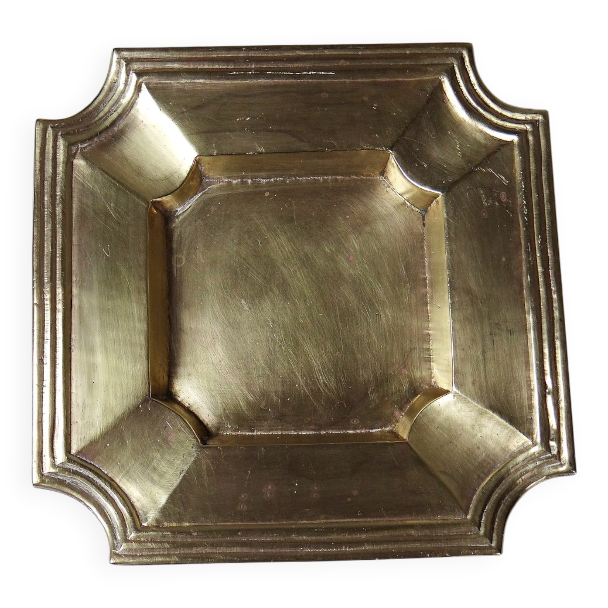 Art Deco brass catchall or ashtray, geometric, 1930s-1940s