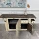 Small 1900 workbench with beautiful light patina