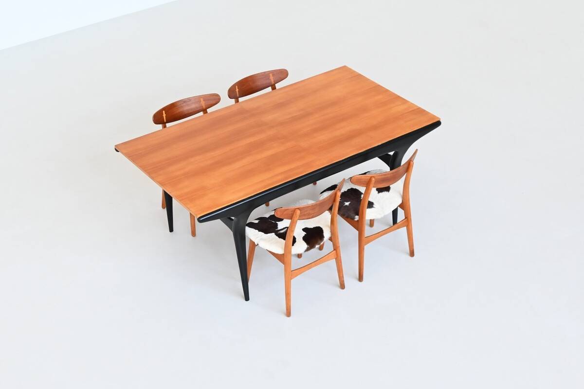 Alfred Hendrickx T4 dining table in beech Belform Belgium 1958