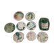 Set of 9 dishes and majolica asparagus plates from different manufactures