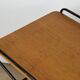 Vintage side coffee table in black lacquered metal and oak, 1950