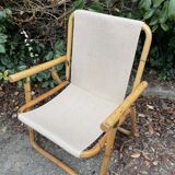 Rattan armchair and foldable canvas