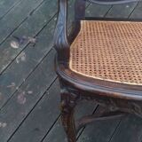 19th century louis xv style bench in wood and canework
