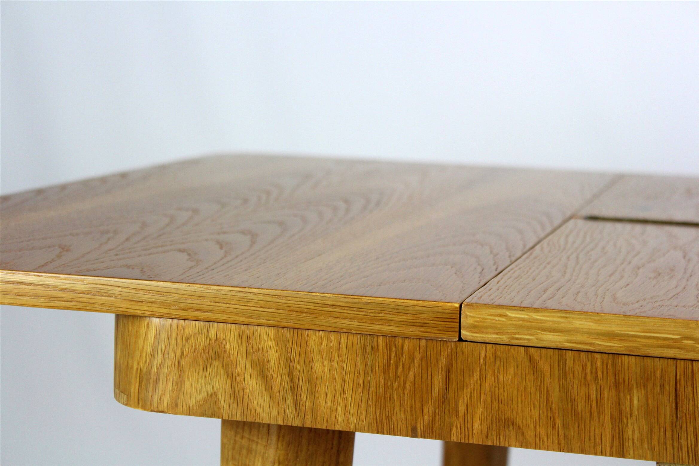 Restored Square Oak Veneered Folding Table from Jitona, 1960s